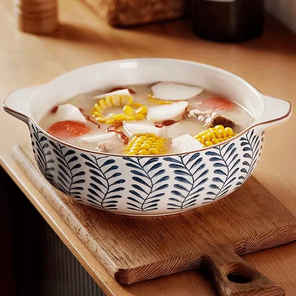 Ramen miski miska na owoce chiński styl ceramiczna podwójne ucho miska do zupy domowa zastawa stołowa miska ramen duża miska do zupy nadaje się do zupy, ziaren i makaronu miska sałatkowa