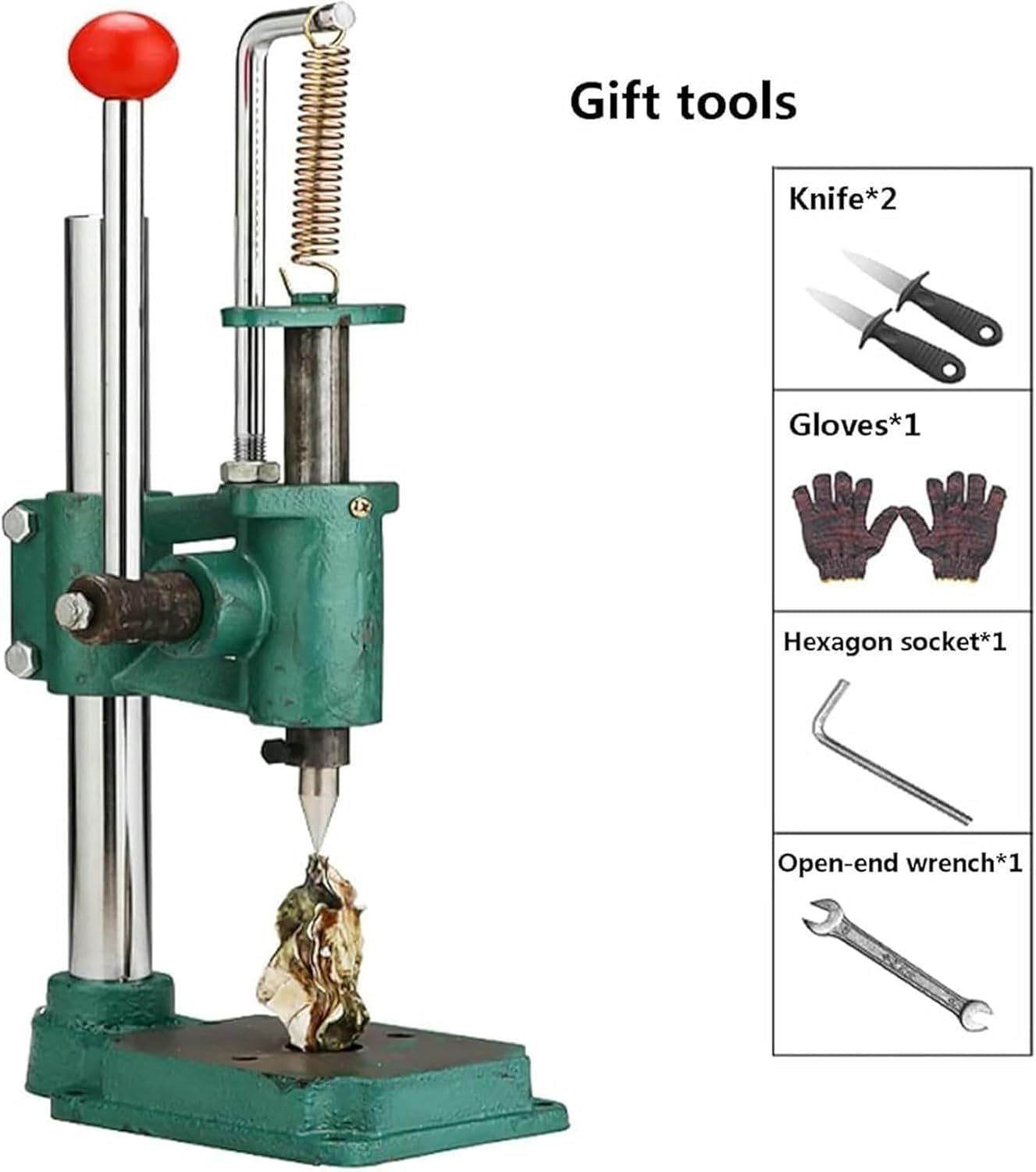 Oyster Shucker Machine, Oyster Clam Opener Machine with Glove Seafood Tool, Adjustable Steel Oyster Shucker Tool Set, Oyster Shell Opener Machine for Restaurant and Homes