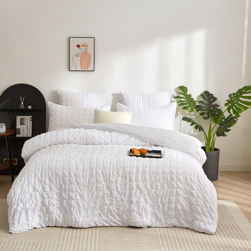 Parure de lit respirante en microfibre Gezu anti-transpiration blanche