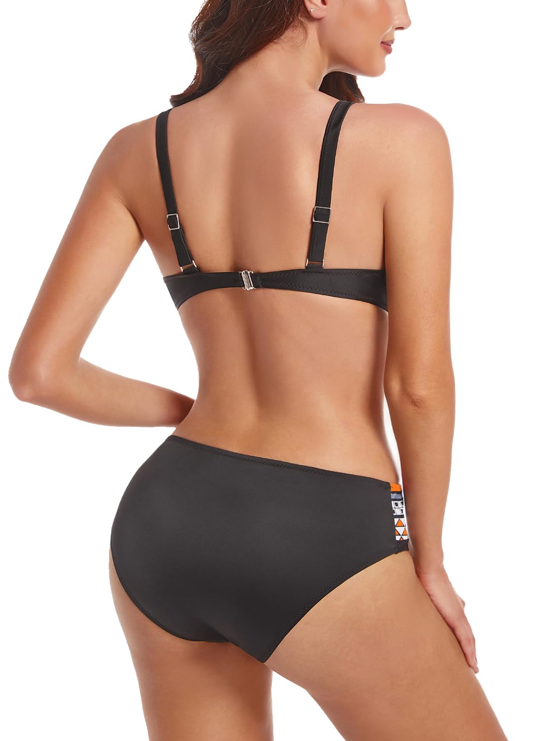 Damski strój kąpielowy w stylu vintage, dwuczęściowy, elegancki wyszczuplający, push-up, plemienne bikini, zestaw bikini