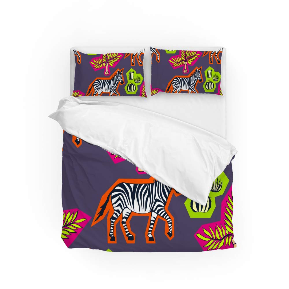 Parure de lit King size en polyester durable ultra doux motif zèbre sauvage