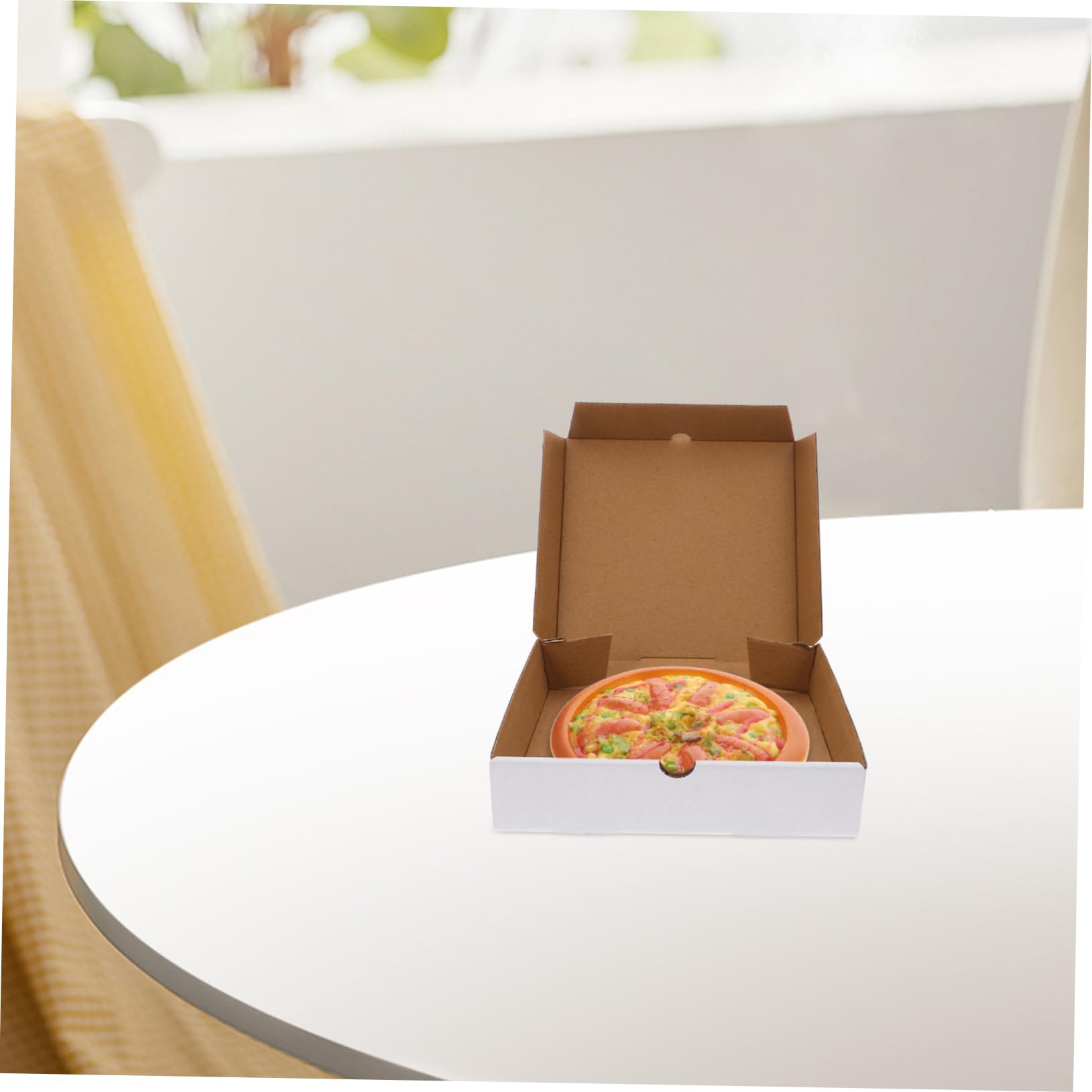 Scatole Pizza Bianche 30 Pezzi in Carta Kraft Ondulata | Formato Pieghevole 6 Pollici, Imballaggio per Asporto, Riciclabili e Riutilizzabili