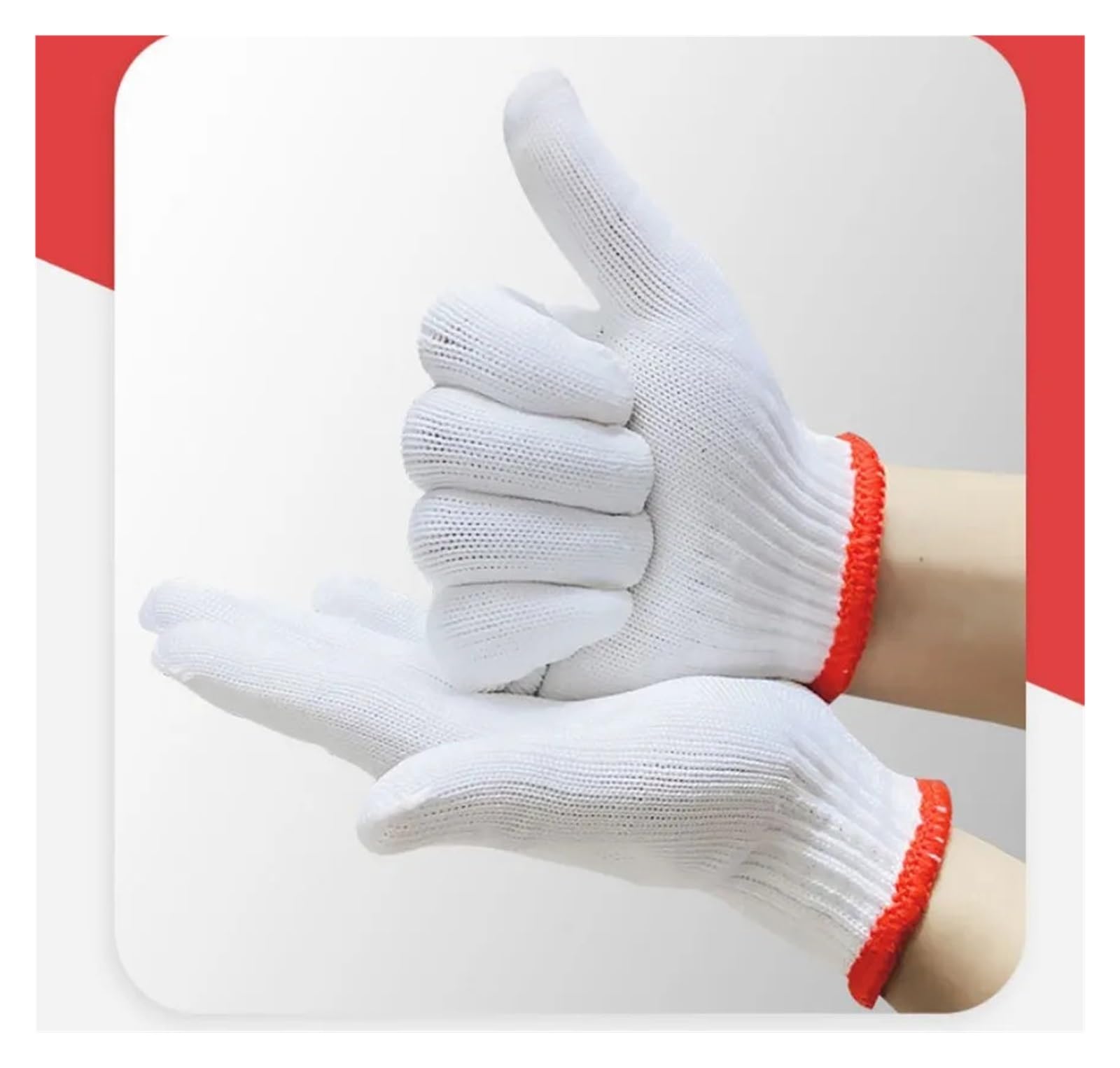 Baumwollhandschuhe Arbeitshandschuhe aus Baumwoll-Nylon-Mischgewebe | Rutschfester, verschleißfester weißer Arbeitsschutz for den Gartenbau(600G,24PCS)