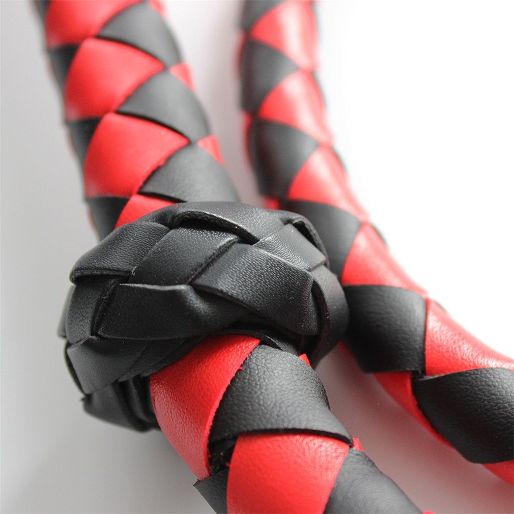 cuir longue 140 cm, cravache-fouet Cravache tressé S & M Bondage Flogger avec extrémités häng Bague Cosplay Sex Toys Accessoire pour BDSM