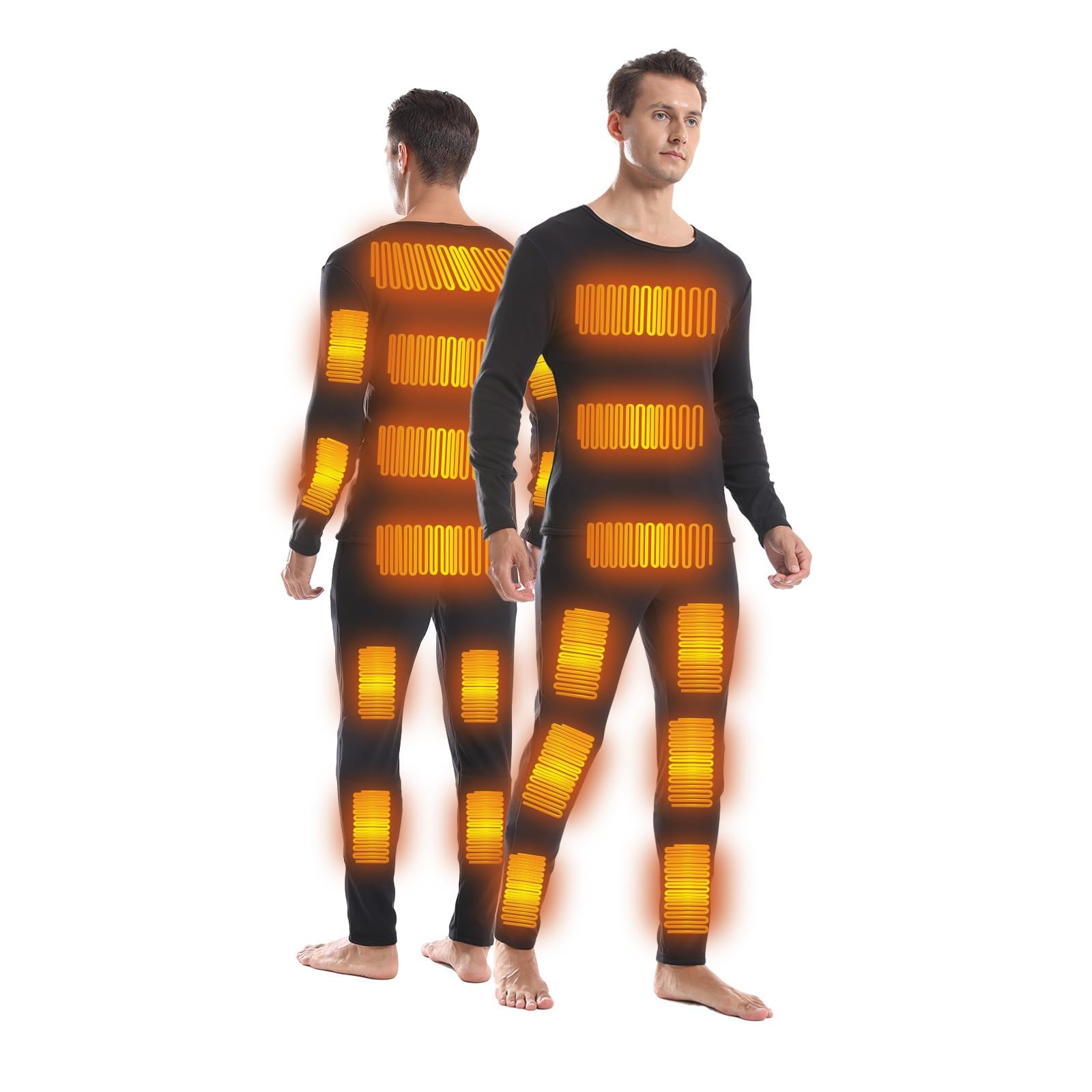 Ropa interior térmica para hombre, conjunto de ropa interior térmica eléctrica con USB, pantalones largos USB para hombre, pantalones y camiseta con calefacción de viaje