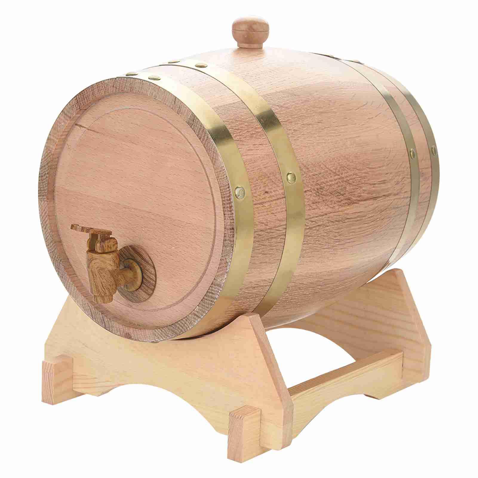 Cocoarm Tonneau de Vin en Bois de Chêne Vintage pour Bière, Whisky, Rhum, Port pour Le Stockage du Vin Fin, du Brandy, du Whisky, de la Tequila (5L)