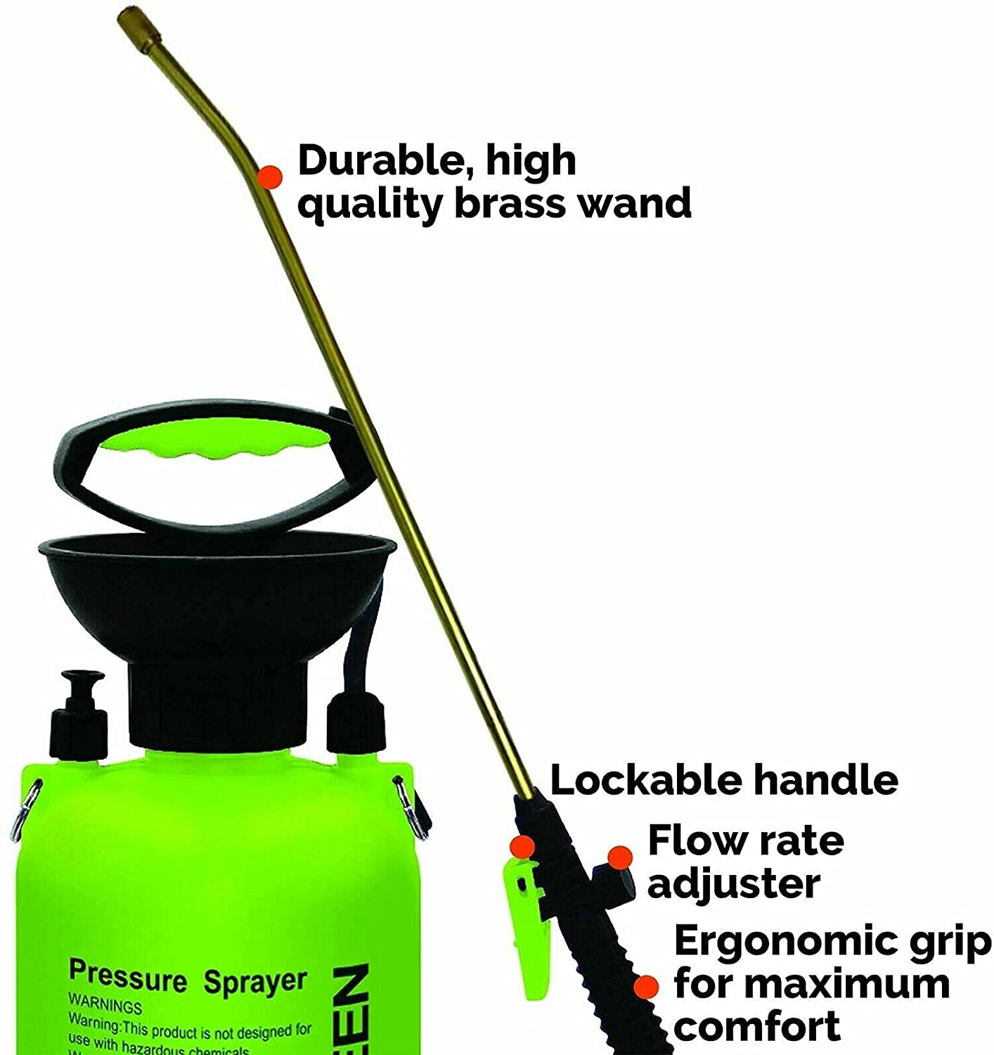 ProKleen Patio Cleaner Garden Pump Pressure Sprayer With Brass Lance