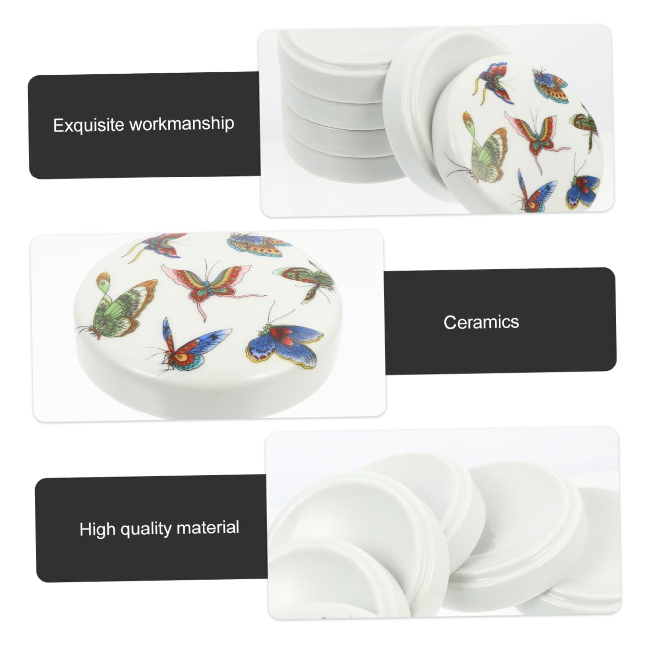 Uonlytech Palette en Céramique Empilable Ronde avec Couvercle, Assiettes De Rangement pour Aquarelles Et Bijoux, Grand Format, Usage Artistique Et Organisation, Présent Créatif pour Artistes