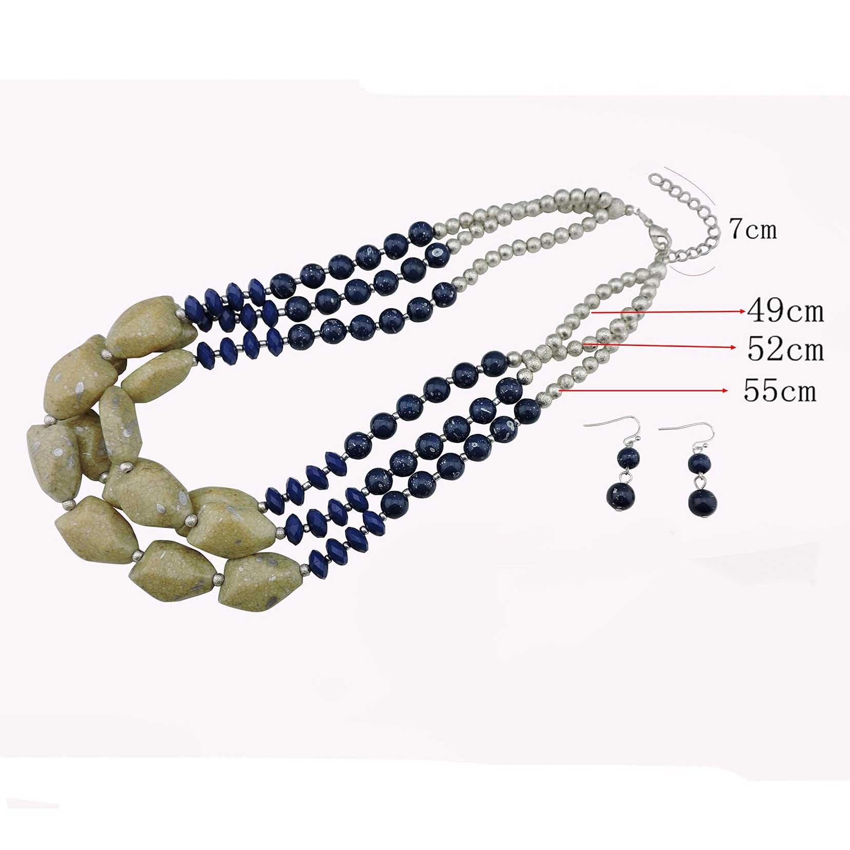 Chunky Beaded Halskette Ohrringe Handgemachte Set Retro Multi-Layer Halskette Halskette Mode Schmuck Set Geburtstagsgeschenke Für Frauen R