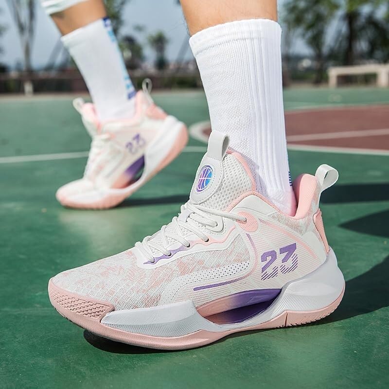 Zapatillas de Baloncesto Unisex con Malla Transpirable, amortiguadoras, Antideslizantes y Resistentes al Desgaste, Botas Deportivas for Exteriores