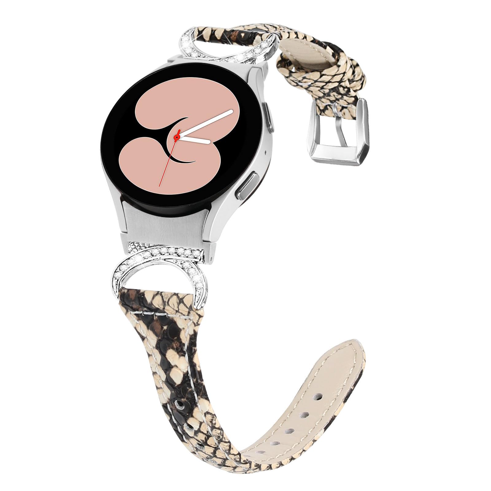 RuiRdot Compatible With Watchband Galaxy watch 4/Galaxy watch 5 40mm 44mm Genuine Leather Adjustable Strap For Galaxy Watch 4 Classic 42mm 46mm/Watch 5 Pro 45mm (R01)