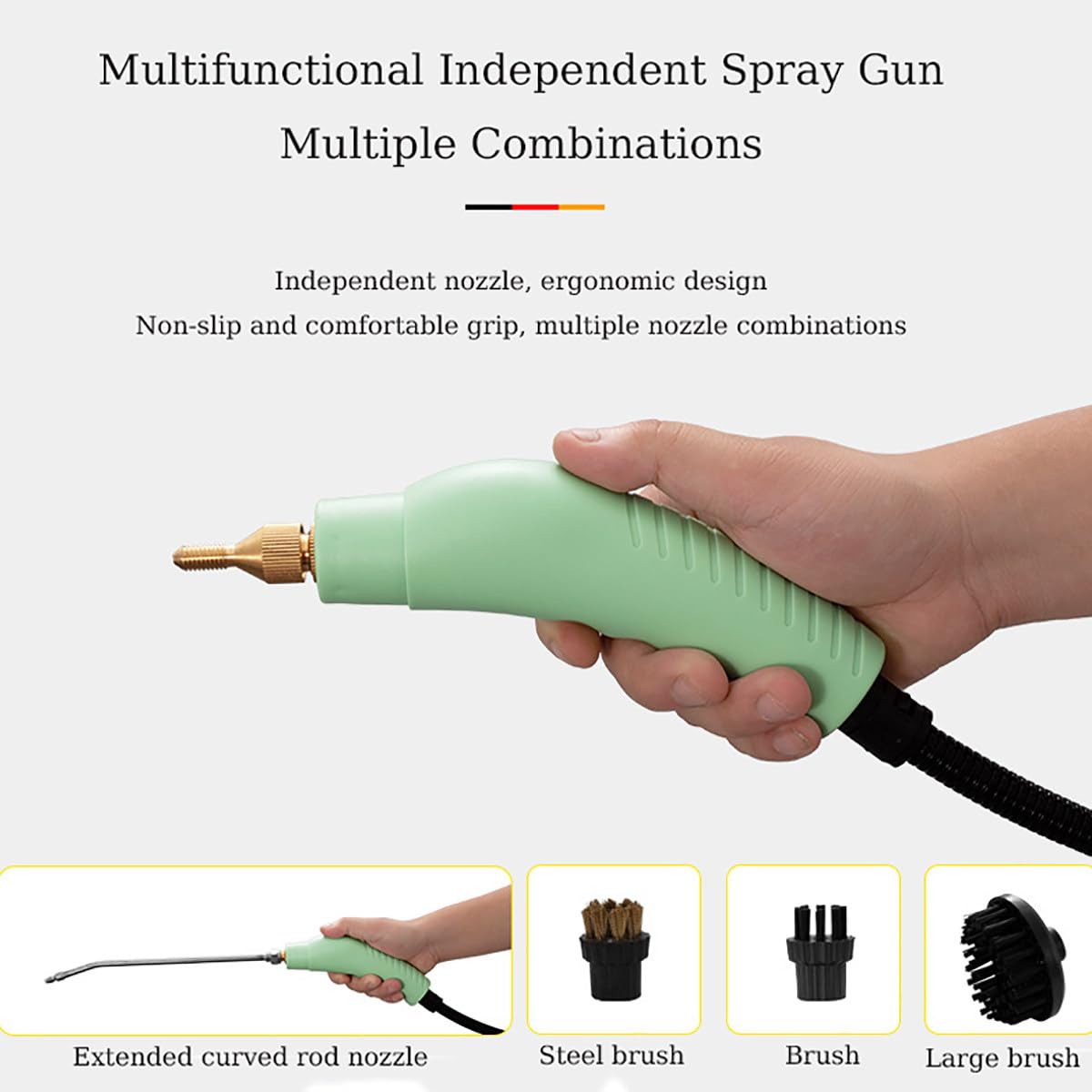 Limpiador A Vapor PortáTil De 1500 W Y 1,3 L (Vapor De 6 Velocidades),Vaporizador De Alta PresióN para Limpieza (110 ℃/3,5 Bar),Se Calienta RáPidamente En 15 Segundos,para Muebles,Cocinas,BañOs