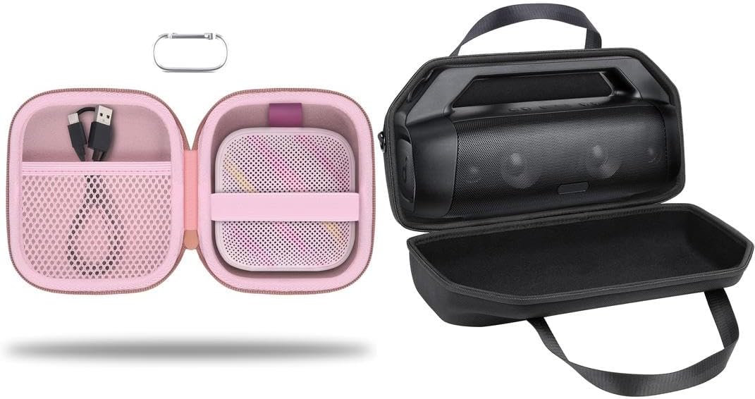 co2CREA Hard Case Bundle for Anker Soundcore Boom Go 3i & Motion Boom Plus Speakers, Portable Travel Protective Case