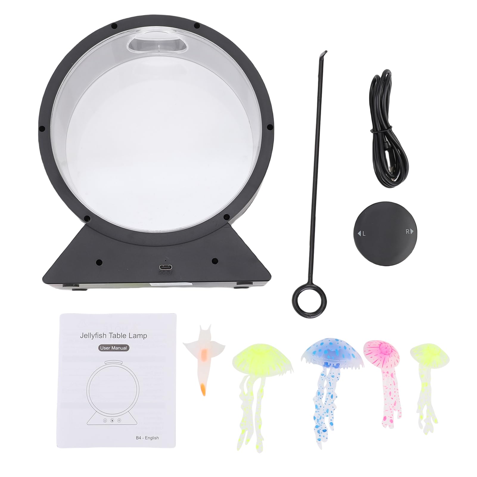 Naroote Lampa LED 7 Kolorów Nocna do Sypialni 5W ABS (BLACK)