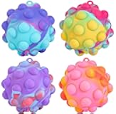 Pop Fidget Toys Bulk Its Ball Toy 4 PCS 3D Stress Balls It Pop Fidgets Pack Christmas Stocking Stuffers for Kids Party Favors Autism Sensory Toys Squeeze Toys for Kids Boys Toddler Adult Stress Relief