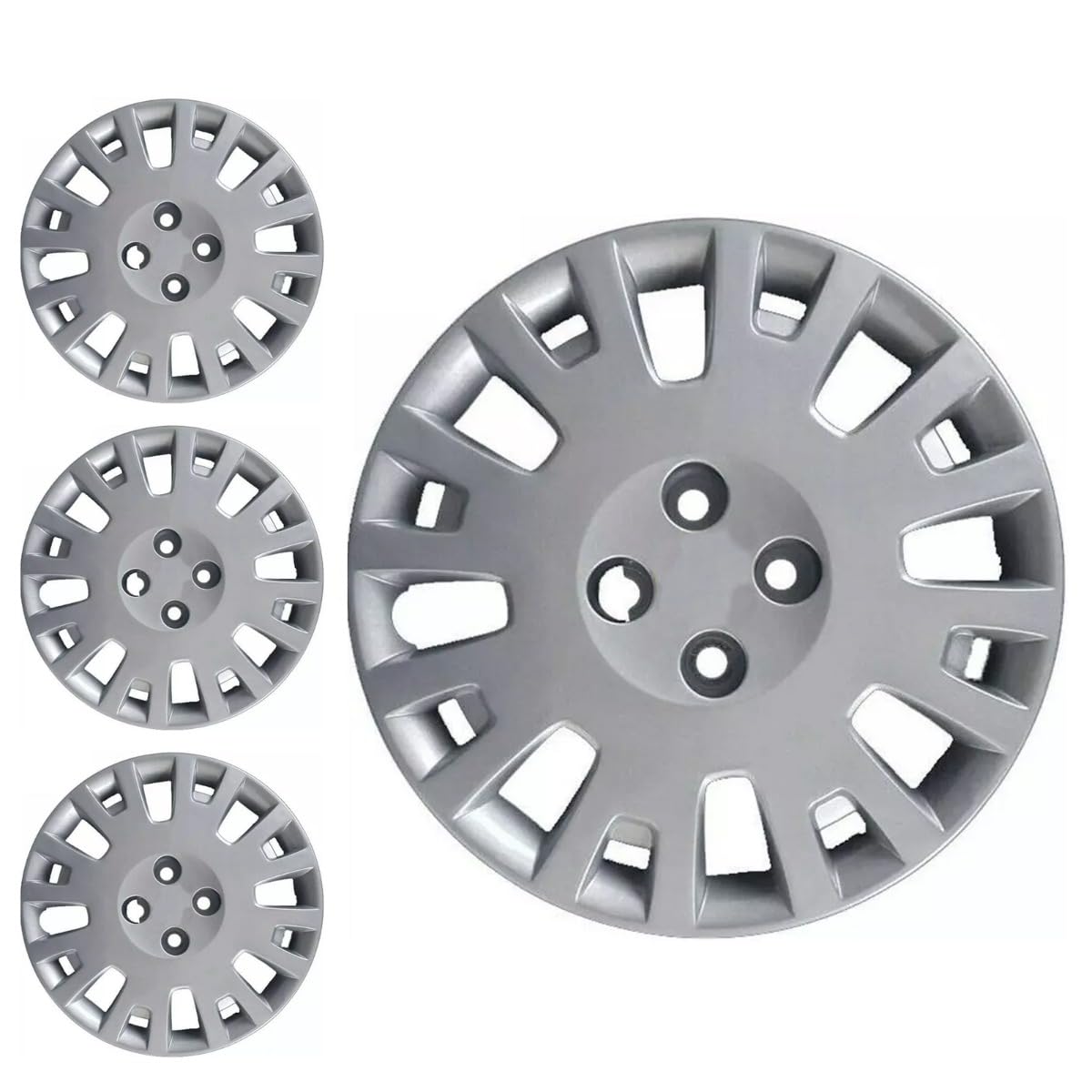 SERIE 4 BORCHIE - 4 COPRICERCHI COPPE RUOTA 15 PER FIAT FIORINO DAL 2008->