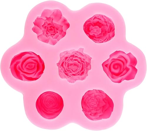 Vista 44 de ZiXiang Moldes de silicona para jabón de flores 3D de peonía, molde de silicona para fondant, molde de vela de resina para decoración de pasteles