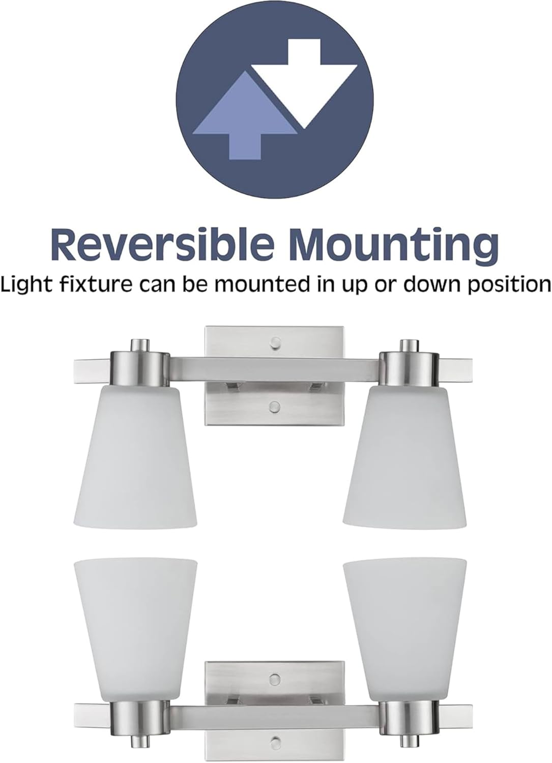 Prominence Home Fairendale 2 Light Brushed Nickel Bathroom Vanity Light with Frosted Glass