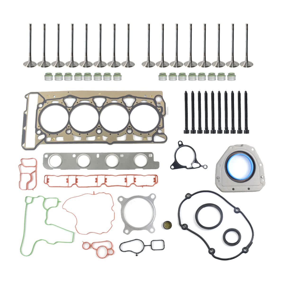 Joint de culasse avec jeu de soupapes avec boulon Compatible avec V W S.e a.t Sk0da 1.8 TFSI 2.0 TFSI 1.8 TSI 2.0 TSI 06H103383AF 06J103383D 06H103085J 06H103085G 06B103113C