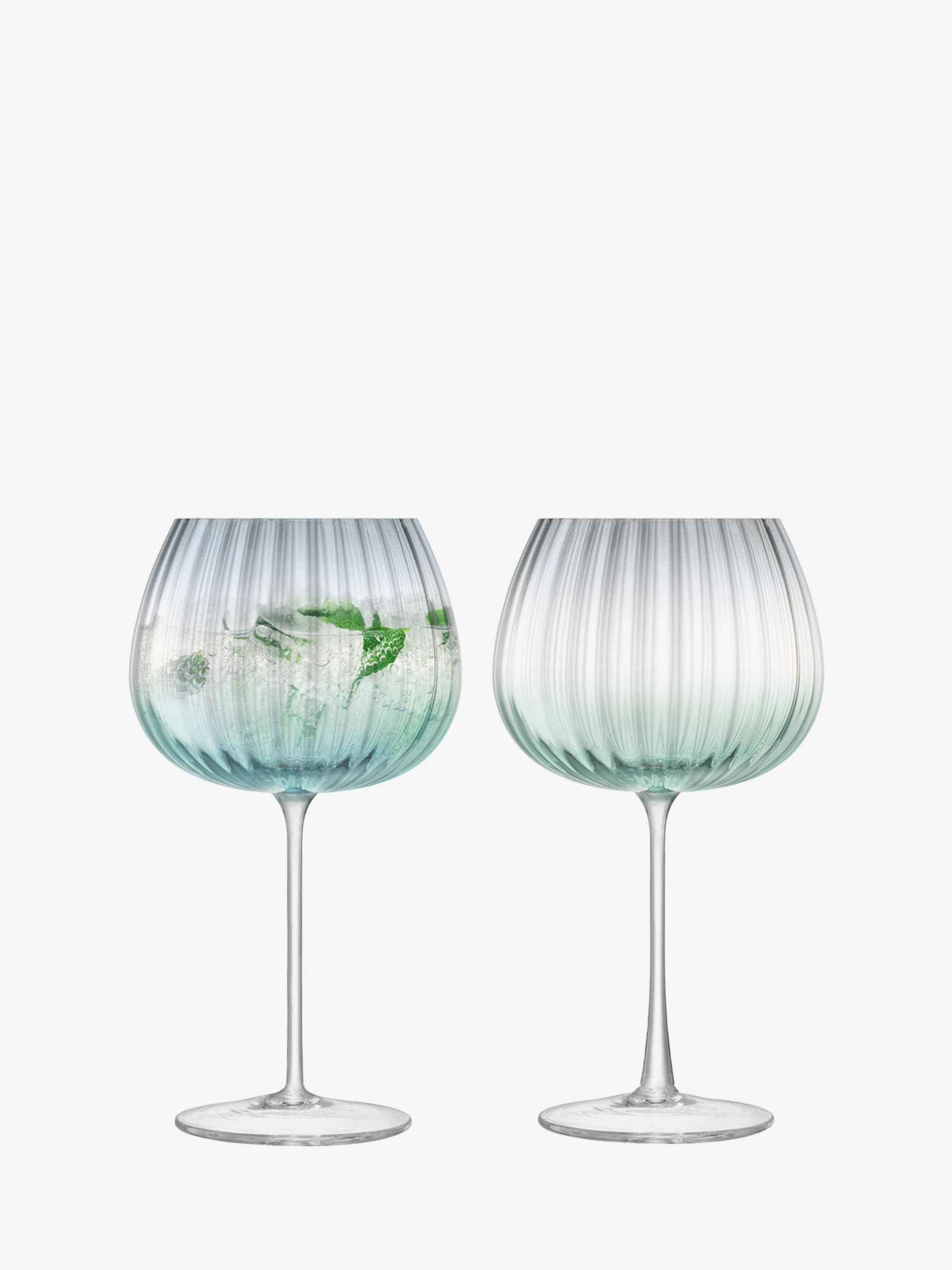 Dusk Balloon Goblet 650 ml Green/Grey | Set of 2 | Mouthblown and Handmade Glass | DU03