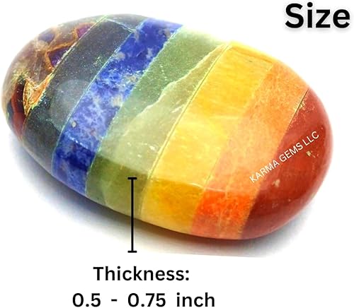 Miniatura 3 de Siete chakras, piedras naturales ovaladas de preocupación, piedra energética de bolsillo de palma, cristal curativo, piedra de pulgar preocupada,