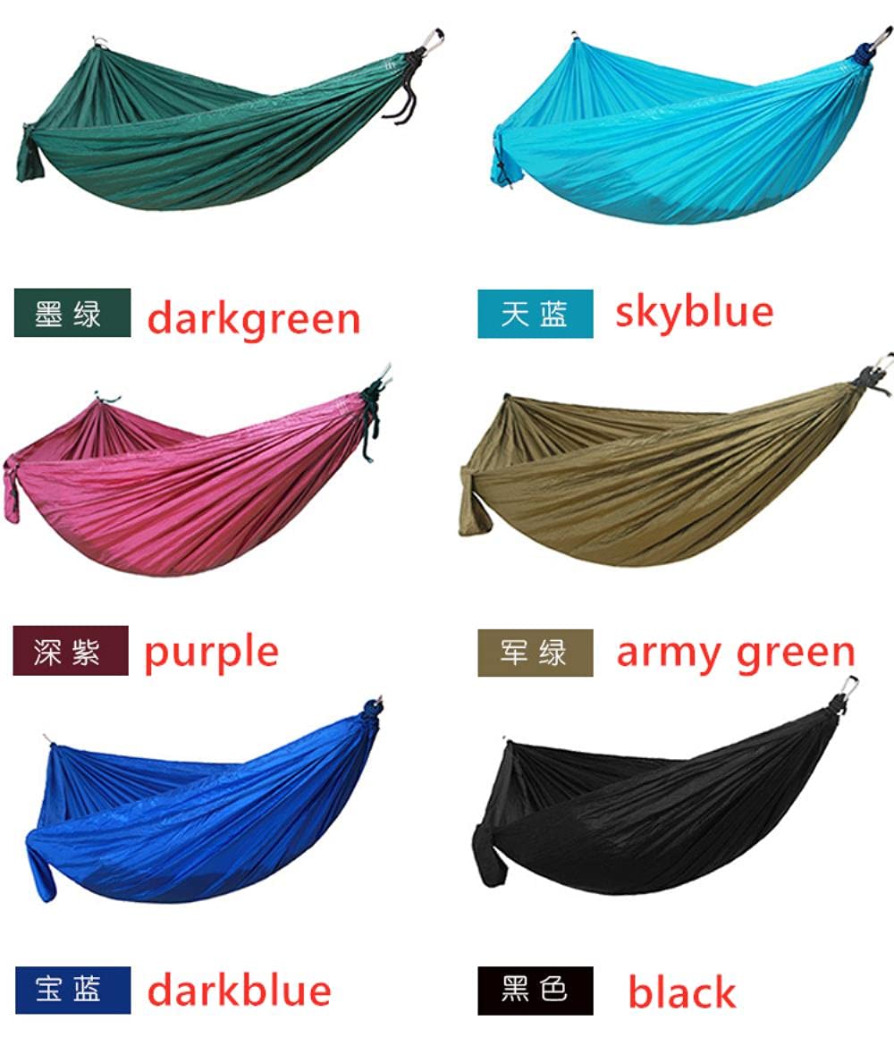 Amaca da Campeggio all'aperto 270 * 140 CM - Amaca Leggera Portatile con Paracadute in Nylon Amaca Singola con Corde e moschettoni