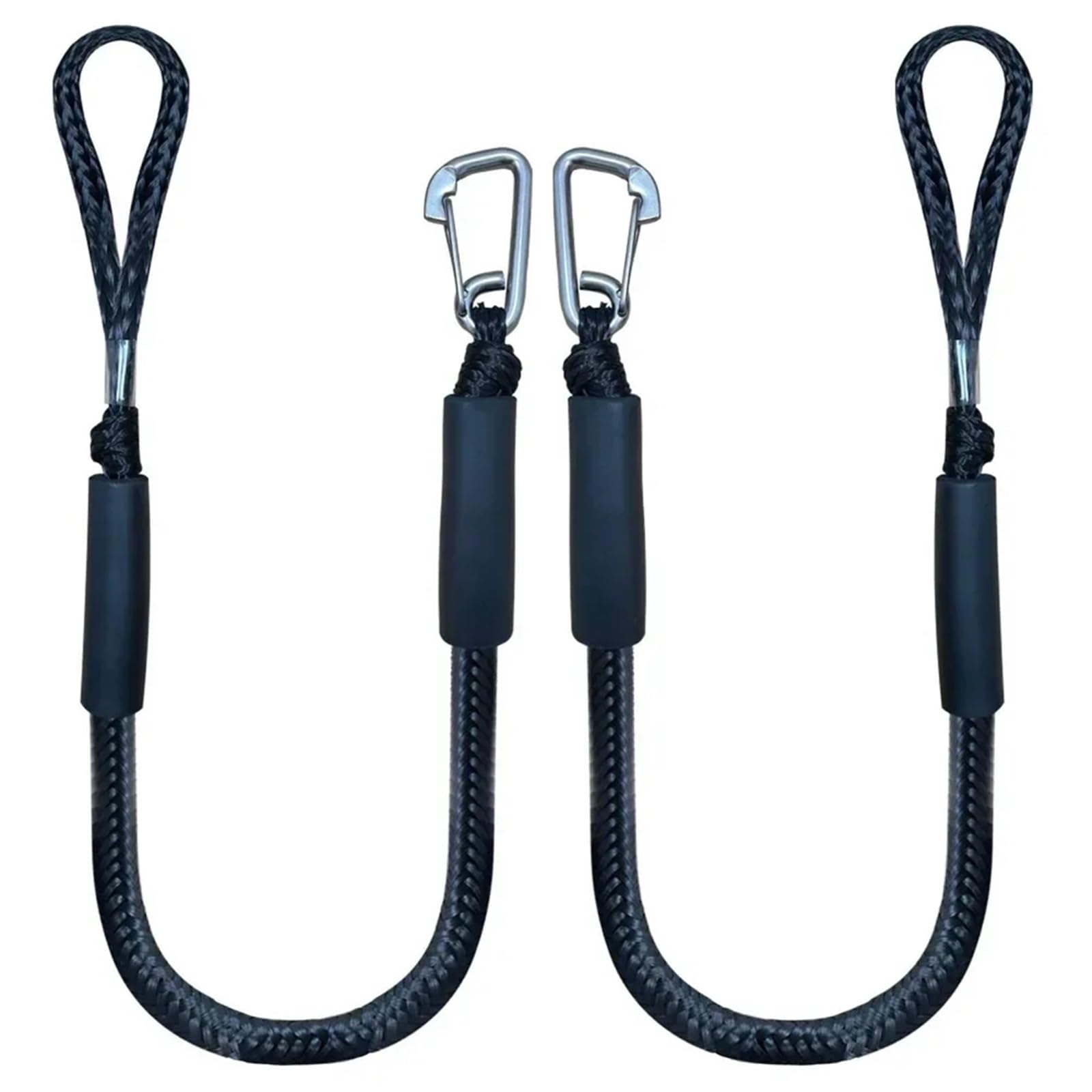 Soywim Nero Mooring Rope, 1/2Pcs Boat Rope Dock Lines Line Mooring For Boats 4 Ft 2 Ropes Bungee Cord Dockline Watercraft Accessories(2Pc)