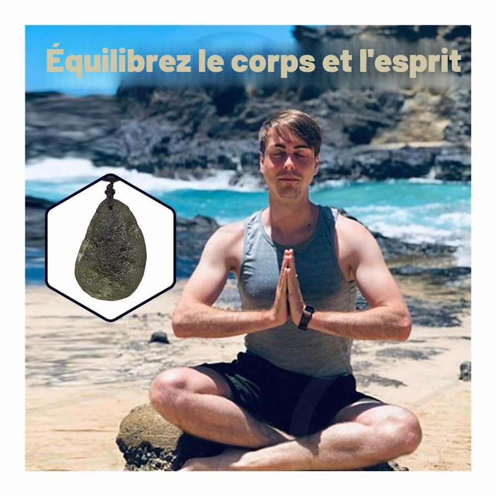 Collier en Cristal De Moldavite Brut Certifié Météorite, Collier en Cristal De Guérison Moldavite Tektite, Forme Irrégulière
