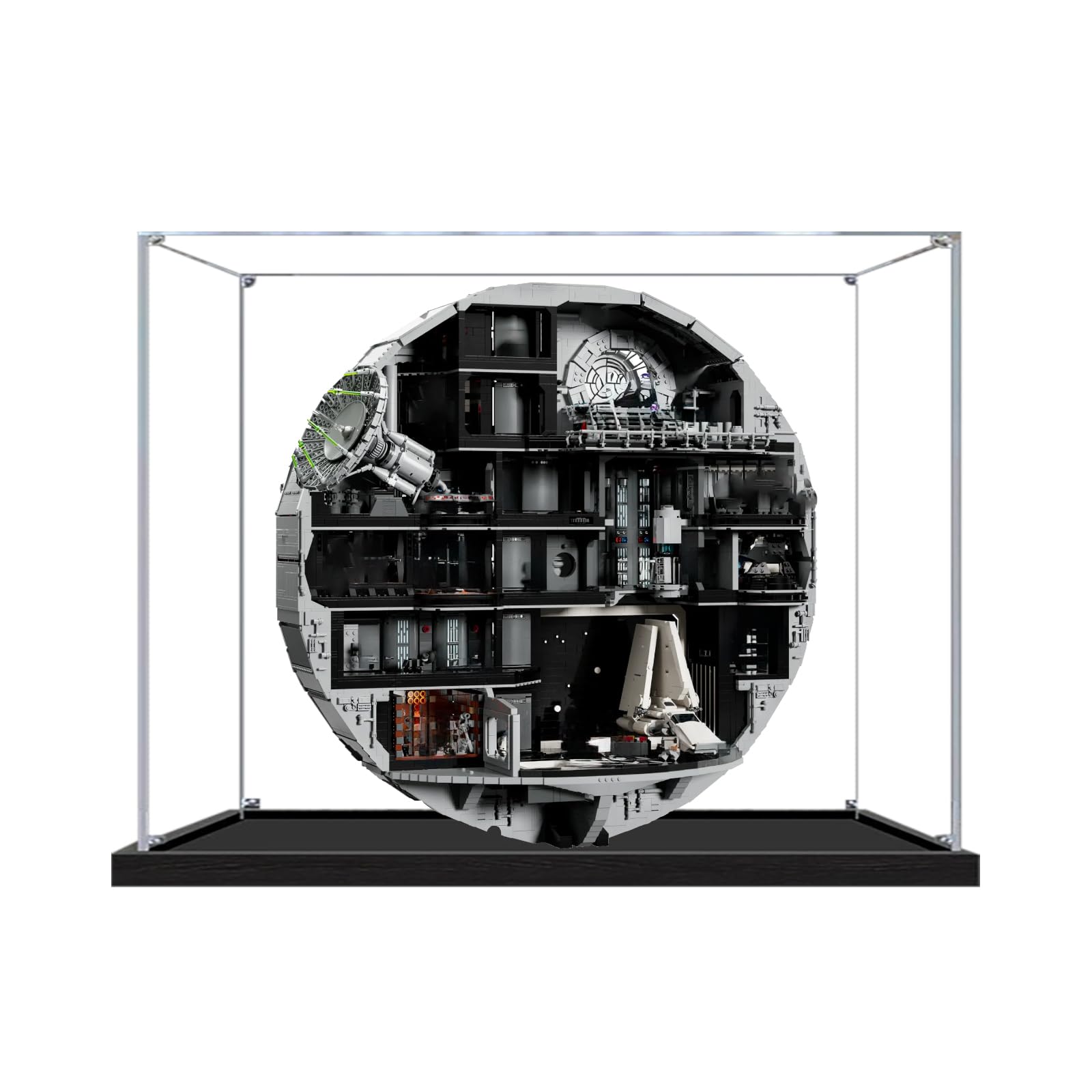 Brightaura Clear 3 Mm Death Star Acrylic Display Case For Lego 75419 Clear Dustproof Storage Box (Model Not Included) (3Mm Clear)