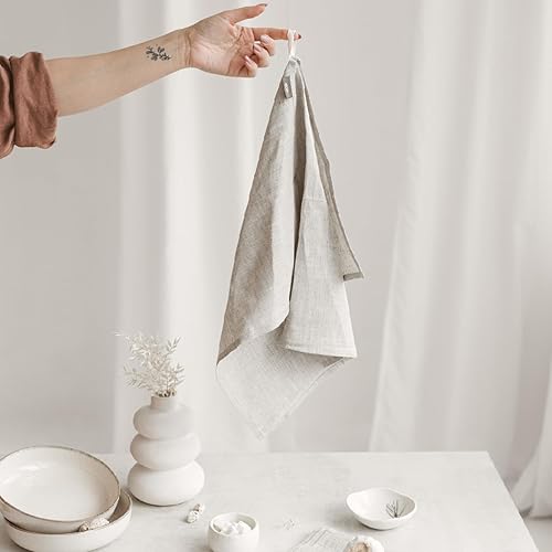 Miniatura 4 de Pure 100% Linen Flax Washcloths - 4-Pack Natural Linen Dish Towels and Dish Cloths Set - Tea Towel Cloth Napkins - Small Hand Towels for Kitchen