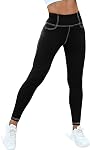 VOOVEEYA Curvy Leggings pour femmes, pantalons de yoga haute taille avec poches arrières Contrôle du tummy