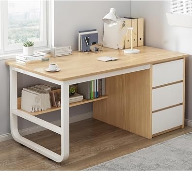 Computer Desk, Study Desk, Office Desk, 39.4 x 19.7 x 29.9 inches 100 x 50 x 73.5 cm, Wood, Storage Drawer, Easy Assembly, Suitable for Use in Study, Home Work, Eat, Office, Study, Work Desk