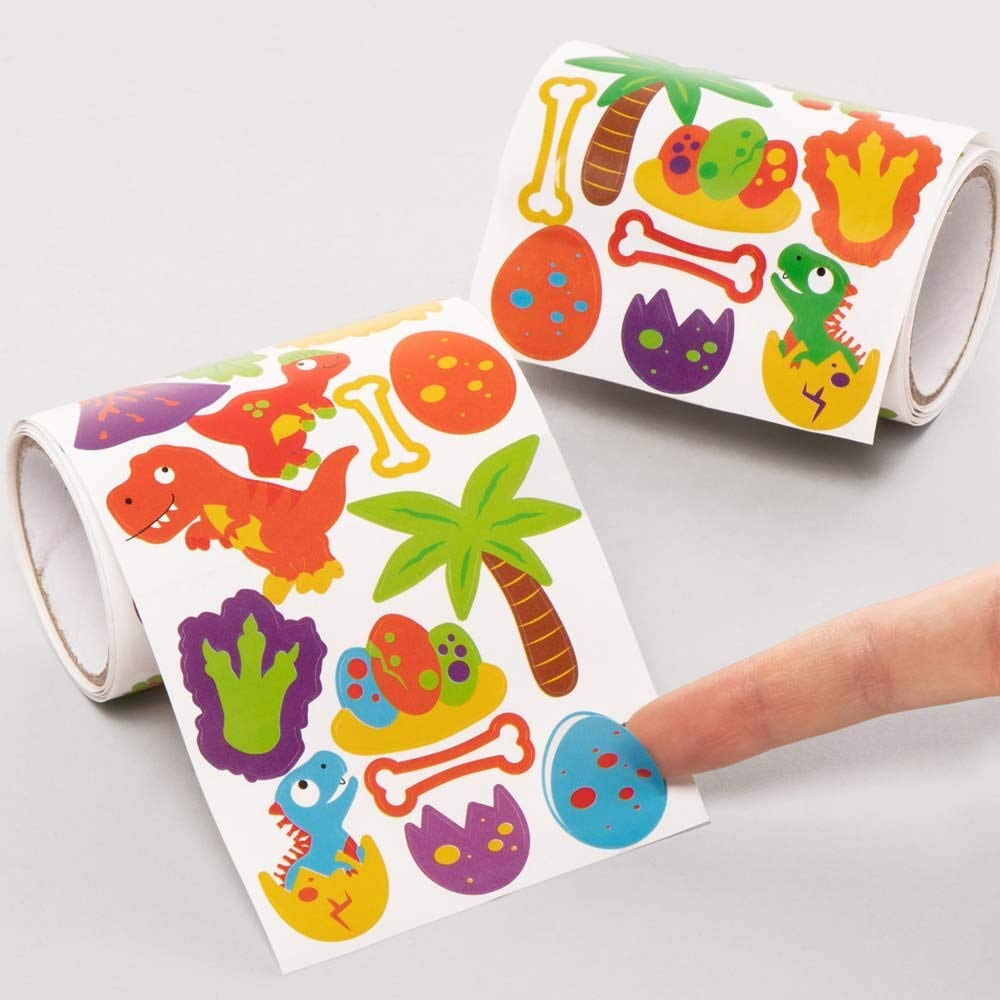 Baker Ross FE183 Dinosaur Stickers for Kids - Pack of 640, Craft Stickers for Children, Value Pack, Ideal for Arts and Crafts Projects, Childs Scrapbook Stickers and Reward Charts