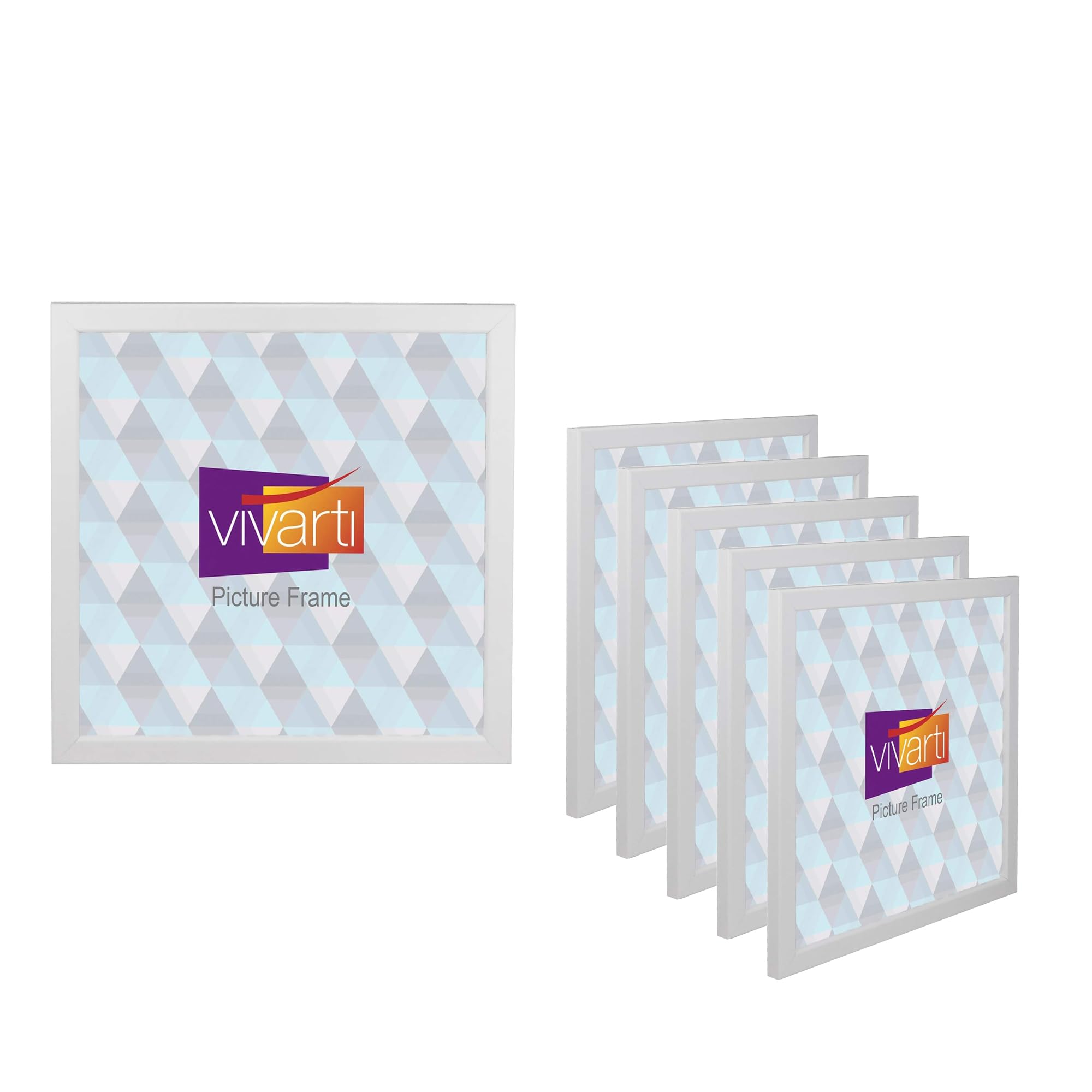 Pack of 5 Matt White Thin Block Picture Frame, 30 x 30 cm