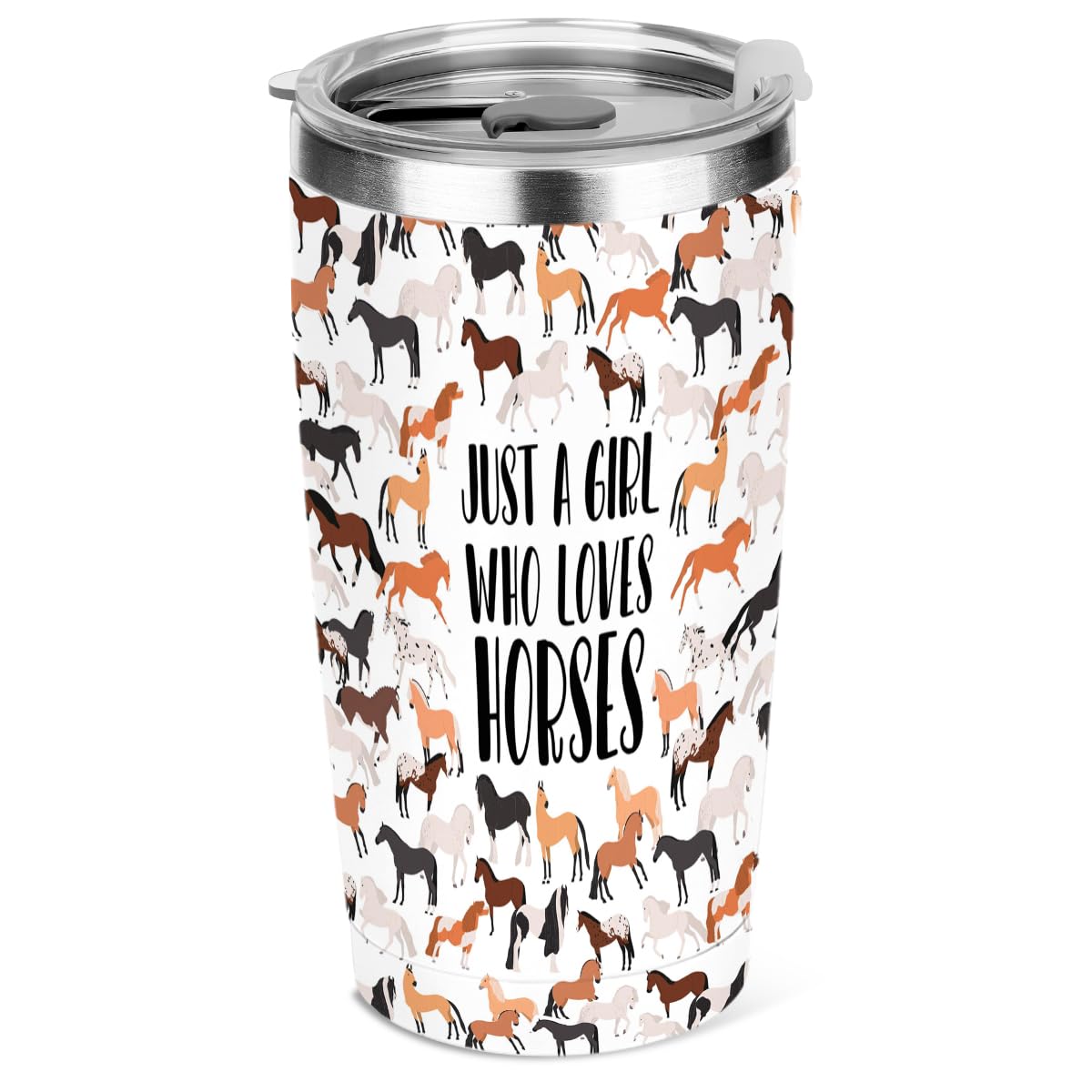 jeilink Tazza termica da 590 ml, con coperchio, tazza da caffè da viaggio sottovuoto, in acciaio inox, per bevande calde e fredde, regalo per donne, animali, amiche, Natale, compleanno