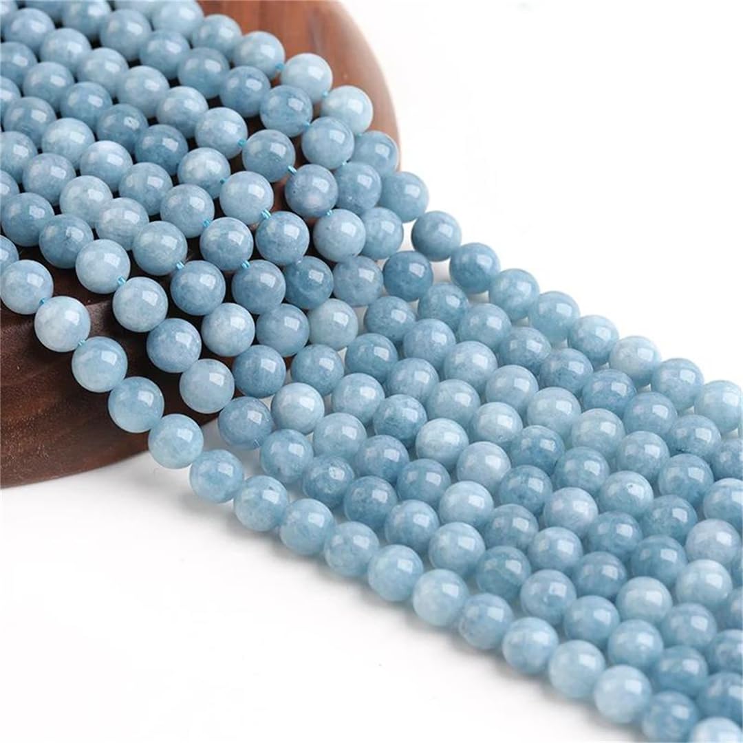 4, 6, 8, 10 mm, cuentas espaciadoras redondas de piedra natural azul para joyas, collares, pulseras, manualidades
