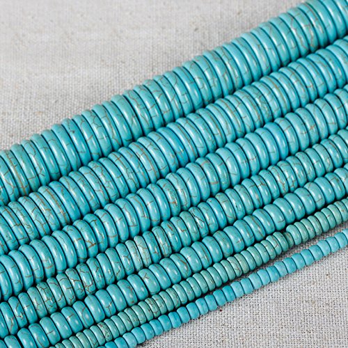 JARTC Natural Green Turquoise Spacer Gasket Beads Loose for Jewelry Making 15