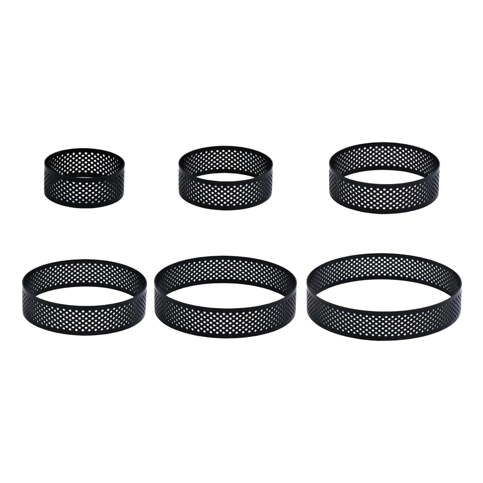 Navna 6Pcs Nonrust Steel Tart Rings with Holes for Baking Mousses and Cheesecakes Baking Tool Set