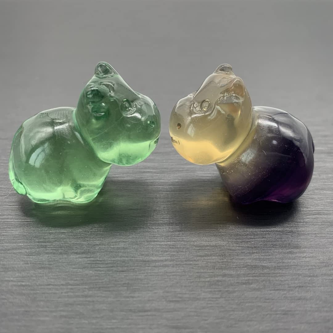 Amazon.co.jp: 天然水晶天然蛍石ミニ牛手作り水晶彫刻研磨装飾研磨石 