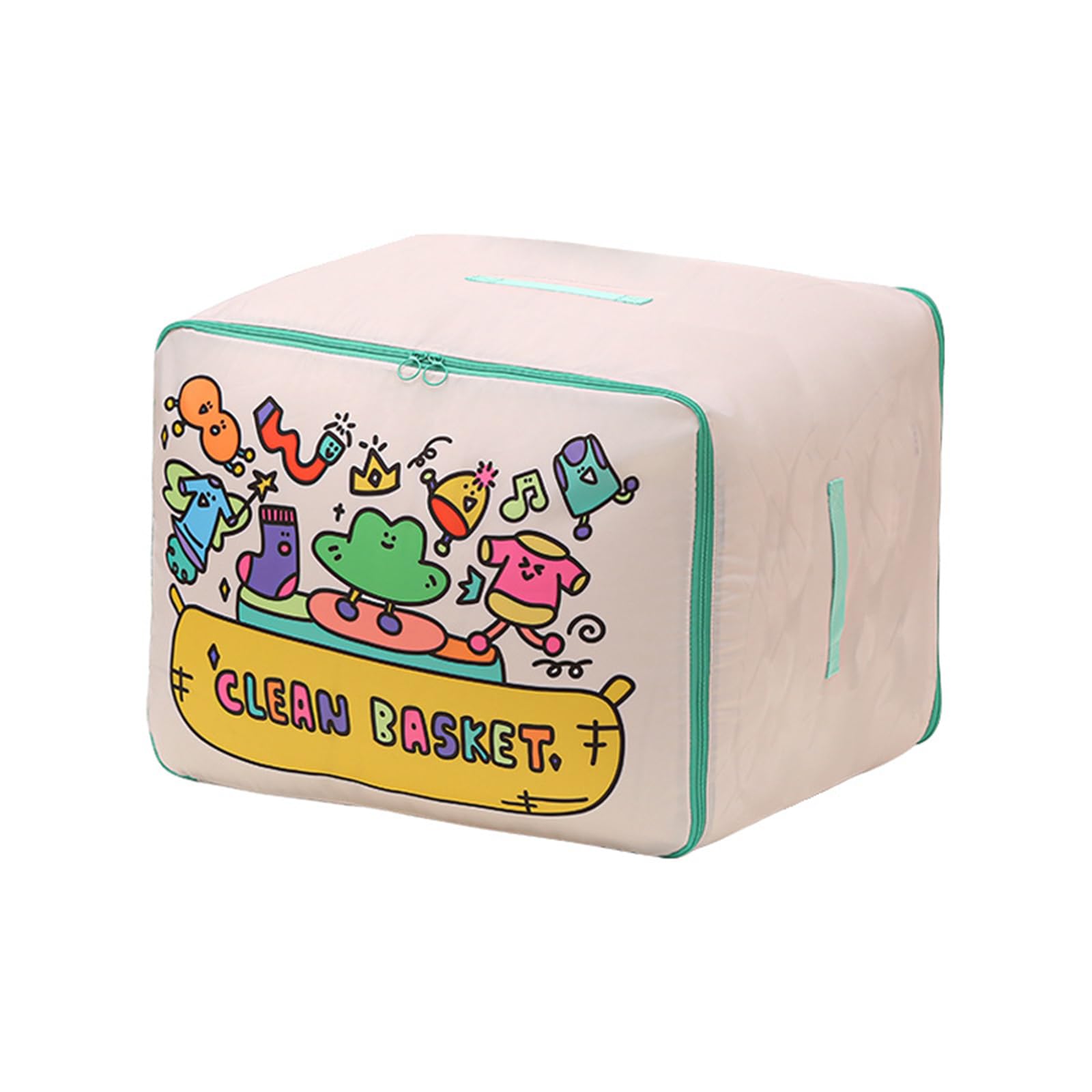 Jazuaiao Additional Large Clothes Blanket Planner with Cartoon Plan Permanent Fabric Substance Storage Answer for Home College Dormitory Multiple Purpose Household Storage Bag