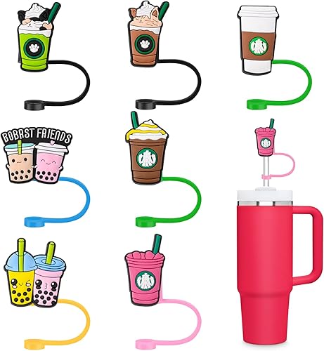 8 fundas de popote de 0.354-0.394 in compatibles con la taza Starbucks, accesorios de taza Stanley para vaso Stanley 30 de 40 onzas con asa de 0.4