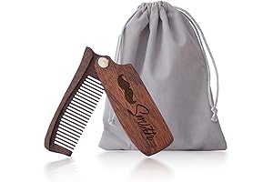 Personalized Folding Beard Comb with Engraving
