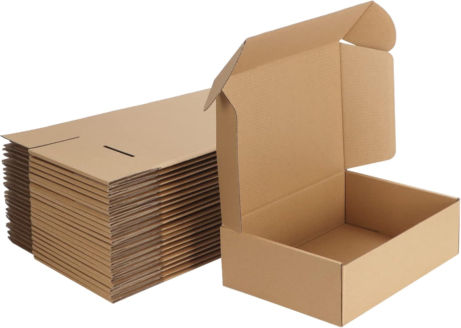 MEBRUDY 10x7x3 Inches Shipping Boxes Pack of 25, Corrugated Cardboard Box for Mailing Packing Literature Mailer 10x7x3 / 25 Pack Brown