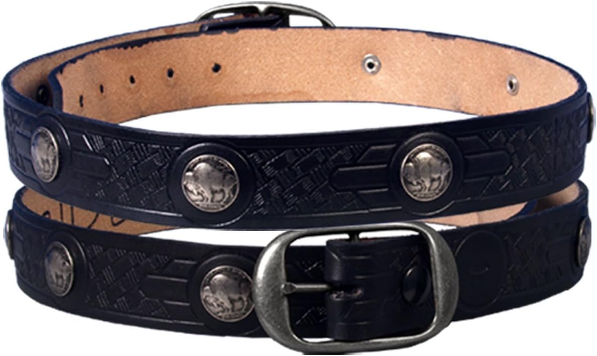 Hot Leathers 11048 Black Size 36 Buffalo Leather Nickel Belt