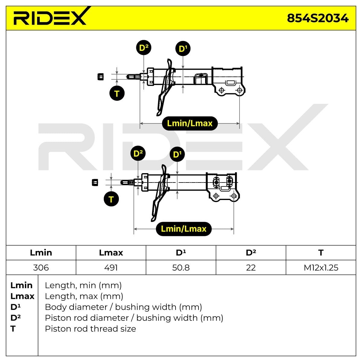 RIDEX 854S2034 2x Ammortizzatore Anteriore Anteriore Destra Anteriore Sinistra Compatibilità con KIA CEE'D 2 volumi/Coda spiovente ED