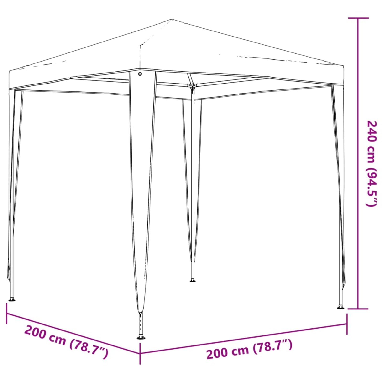 Homgoday Profi-Partyzelt 2×2 m Grün Familienzelt Model48511
