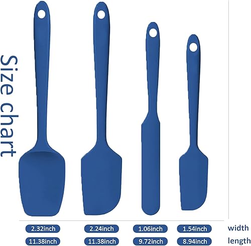 Miniatura 2 de Juego de espátulas de silicona, 4 espátulas de goma de grado alimenticio para hornear, cocinar y mezclar, resistentes al calor, antiadherentes,
