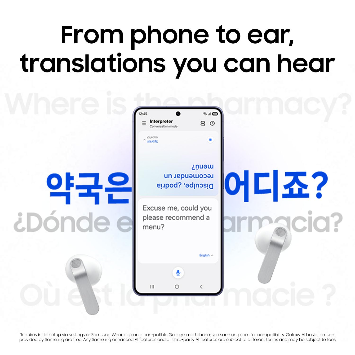 Samsung Galaxy Buds 4 (2026) AI True Wireless Bluetooth Earbuds + $20 Gift Card, Noise Cancelling, Hi-Res Audio, 1-Way Speaker, New Fit, IP54, Live Translation, Black [US Version, 2 Yr Warranty]