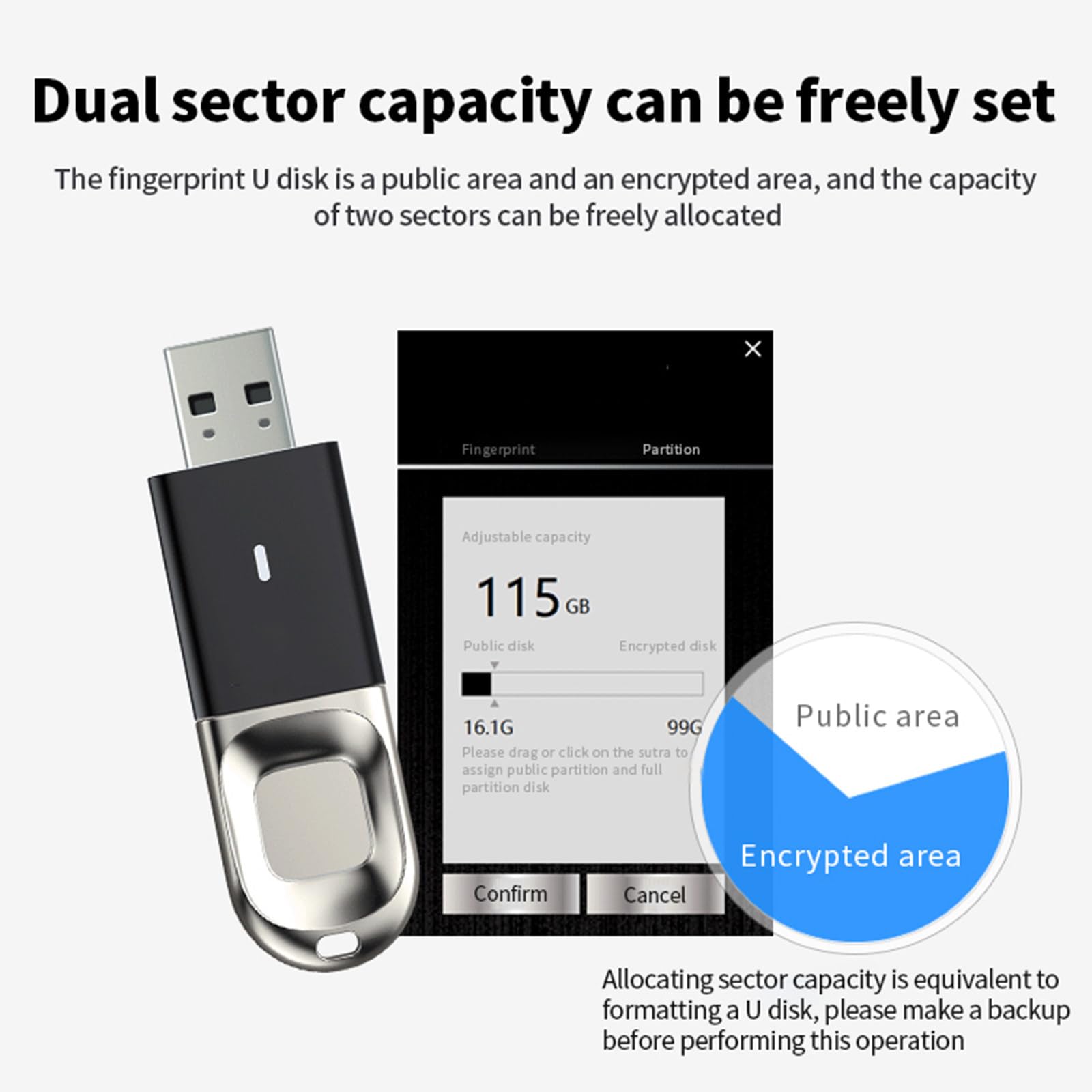 Riconoscimento delle impronte digitali Chiavetta USB crittografata 32G 64G 128GB 256GB USB 3.0 per computer ad alta velocità USB,128GB