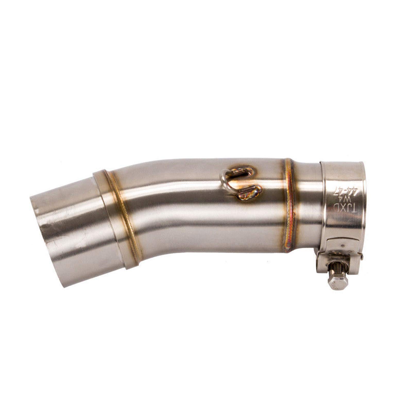 Asudaro Tuyau intermédiaire de liaison d'échappement, Tuyau intermédiaire silencieux d'échappement en acier inoxydable connecteur d'échappement moyen compatible avec Ninja 400 Z400